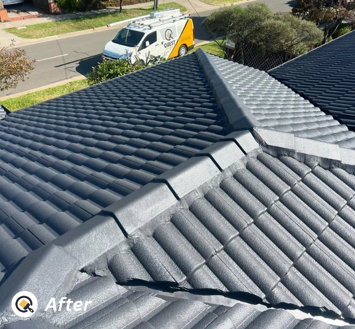 After Roof painting in Mount Waverley with Quest Paintings Van