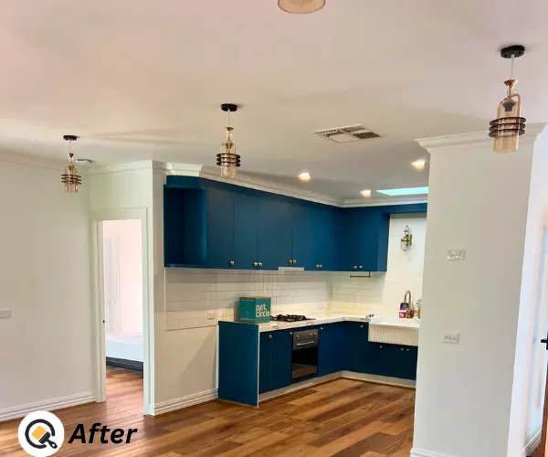 After interior kitchen cabinet painting work in Melbourne